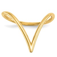 14K Yellow Gold Polished Chevron Shaped Ring view 1