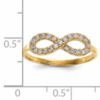 14K Yellow Gold CZ Infinity Symbol Ring view 3