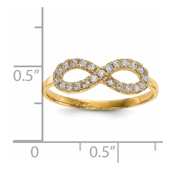 14k CZ Infinity Symbol Ring