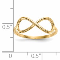 14K Yellow Gold Polished Infinity Ring view 4