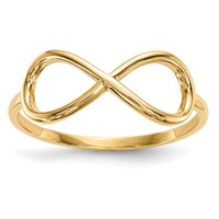 14K Yellow Gold Polished Infinity Ring view 1