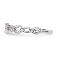 14K White Gold Polished Twisted Loops Ring view 2