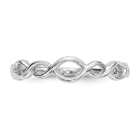 14K White Gold Polished Twisted Loops Ring view 3