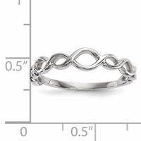 14K White Gold Polished Twisted Loops Ring view 4