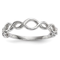 14K White Gold Polished Twisted Loops Ring view 1