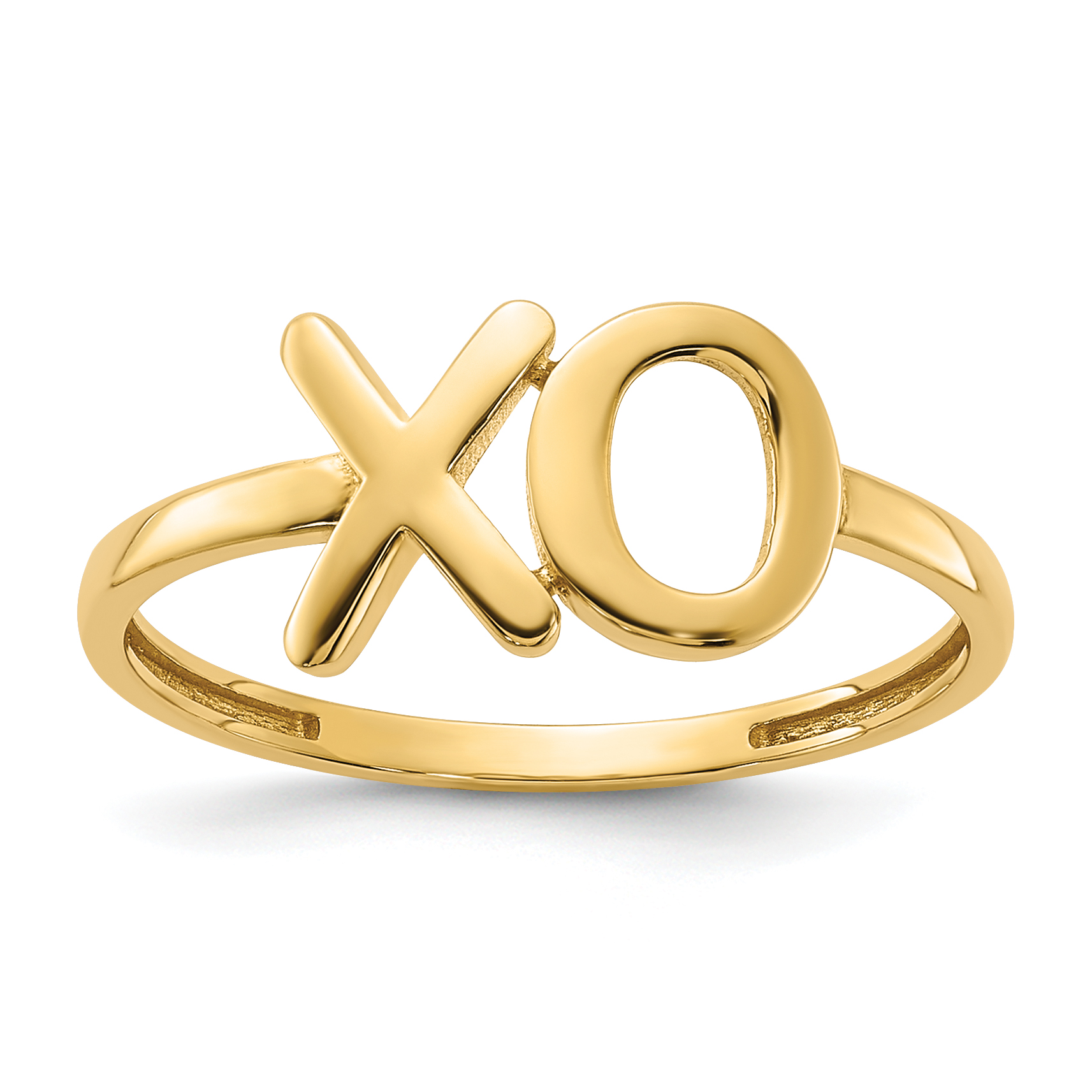 14k Gold Polished X-O Ring (R616)