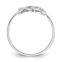 14K White Gold Polished X-o Ring view 2
