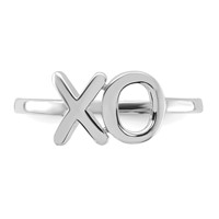 14K White Gold Polished X-o Ring view 4