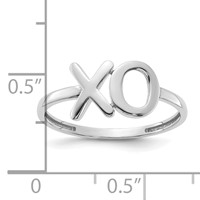 14K White Gold Polished X-o Ring view 5