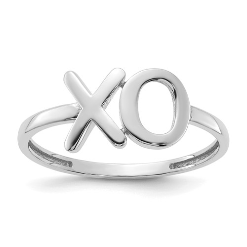 14K White Gold Polished X-o Ring