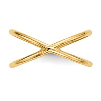 14K Polished Double Crisscross Ring view 3