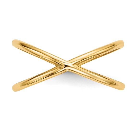 14k Polished Double Crisscross Ring