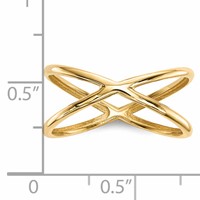 14K Polished Double Crisscross Ring view 4