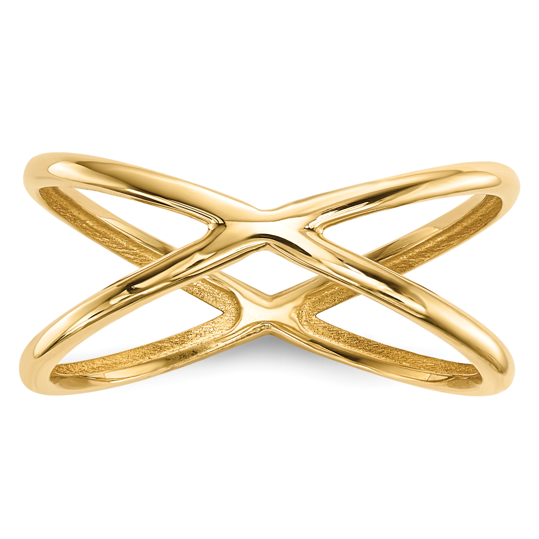 14k Gold Polished Double Ring (R619)