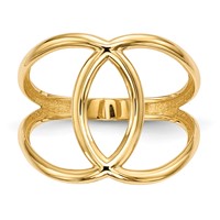 14K Yellow Gold Polished Oval Ring view 3