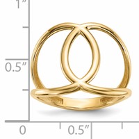 14K Yellow Gold Polished Oval Ring view 4
