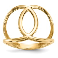 14K Yellow Gold Polished Oval Ring view 1