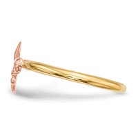 14K Two-tone Polished Fleur De Lis Ring view 2