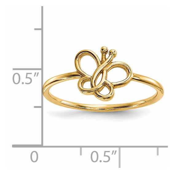 14k Polished Butterfly Ring
