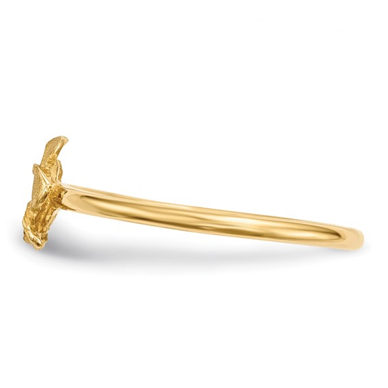 Gold Polished Plumeria Rings