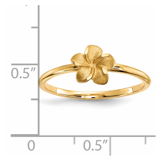 Gold Polished Plumeria Rings