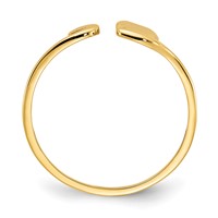 14K Yellow Gold Polished Cat Adjustable Cuff Ring view 2