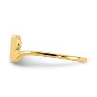 14K Yellow Gold Polished Cat Adjustable Cuff Ring view 4
