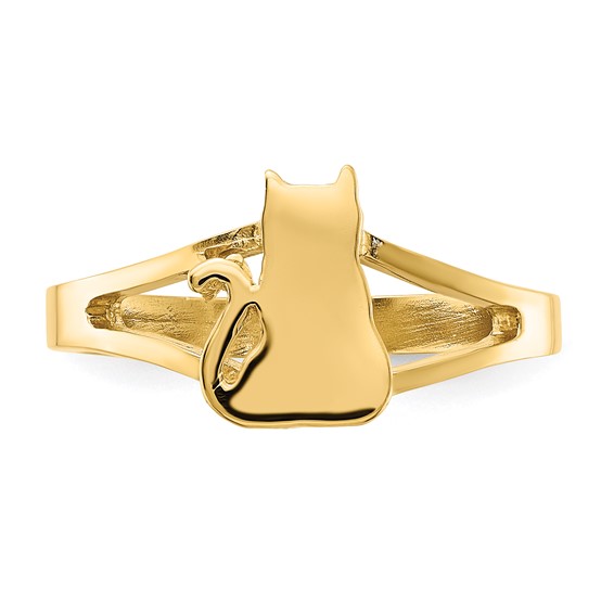 14k Polished Cat Ring