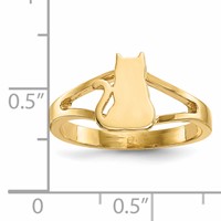 14K Yellow Gold Polished Cat Ring view 3
