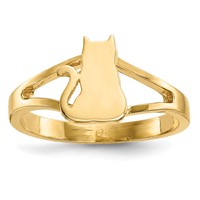 14K Yellow Gold Polished Cat Ring view 1