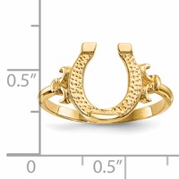 14K Yellow Gold Polished Horseshoe Ring view 5