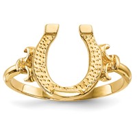 14K Yellow Gold Polished Horseshoe Ring view 1