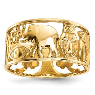 14k Lucky Symbols Cut Out 9mm Band