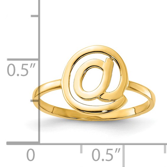 14k Gold Polished @ Symbol Ring
