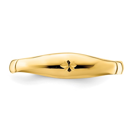 14K Diamond-cut Domed Band Ring