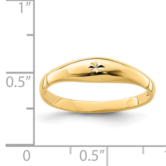 14K Diamond-cut Domed Band Ring