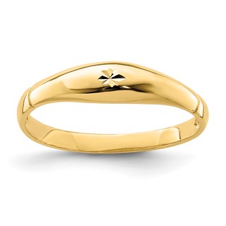 14K Diamond-cut Domed Band Ring