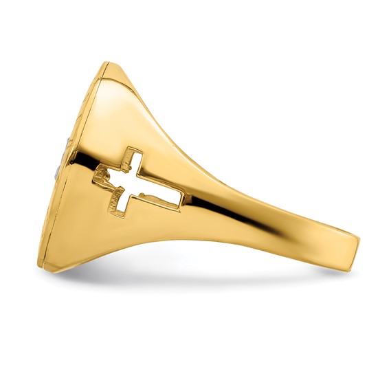 IB Goodman 14K and White Rhodium The Last Supper Mens Ring