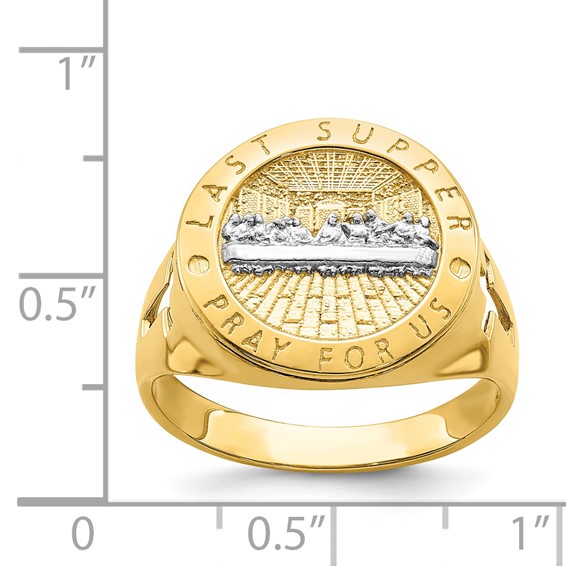 IB Goodman 14K and White Rhodium The Last Supper Mens Ring