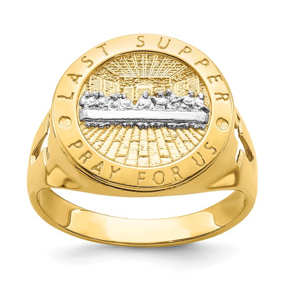 IB Goodman 14K and White Rhodium The Last Supper Mens Ring