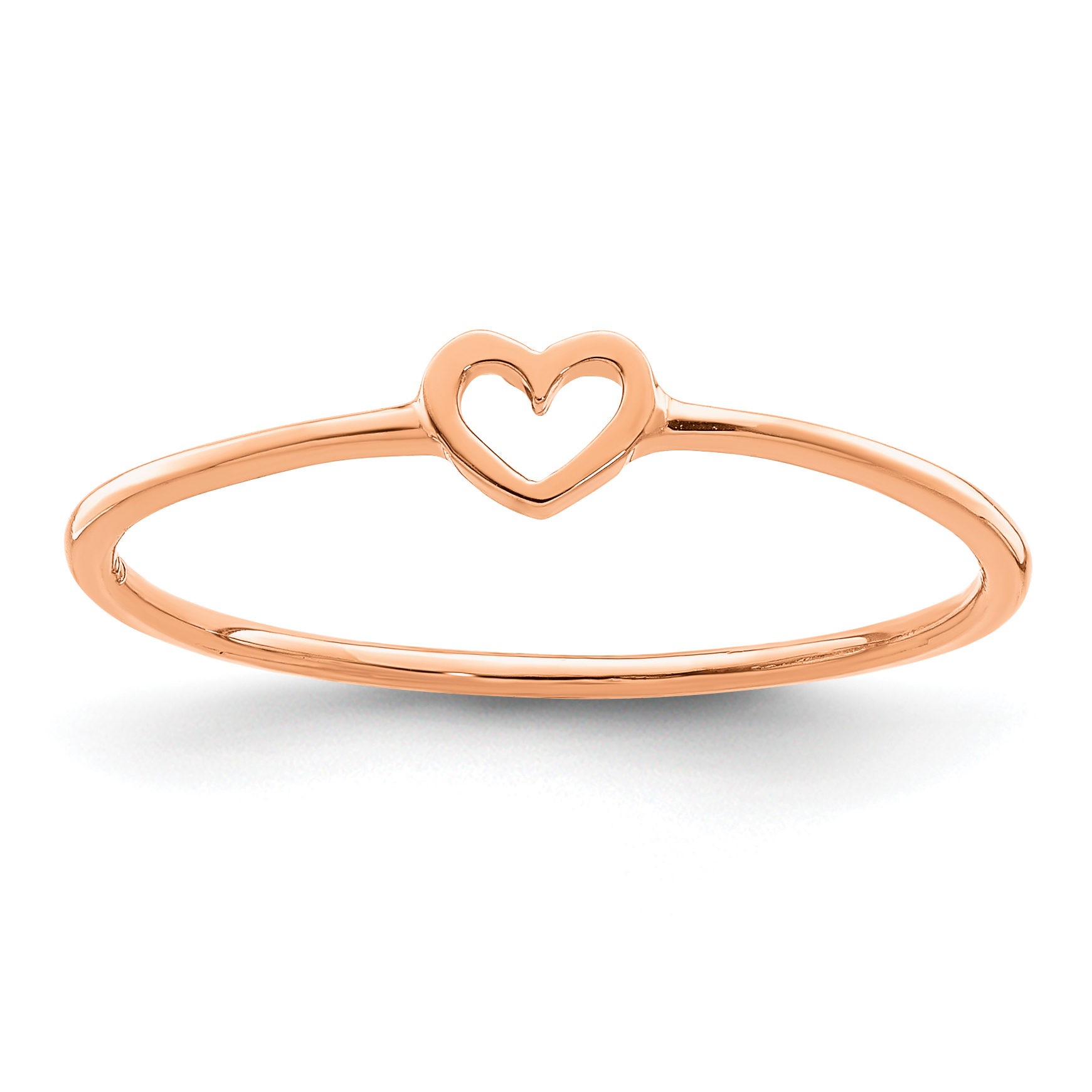 14K Rose Polished Heart Ring (R671R)
