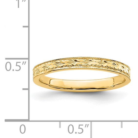 Gold Polished Floral Band