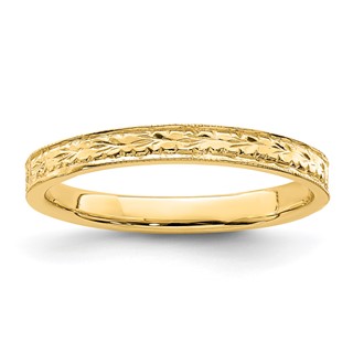 Gold Polished Floral Band