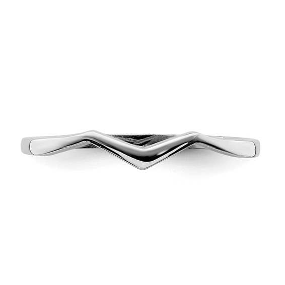 14K White Gold Zig Zag Ring