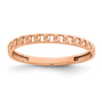 14K Rose Gold Link Design Band view 1