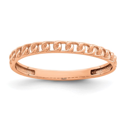 14K Rose Gold Link Design Band