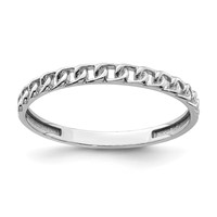 14K White Gold Link Design Band view 1