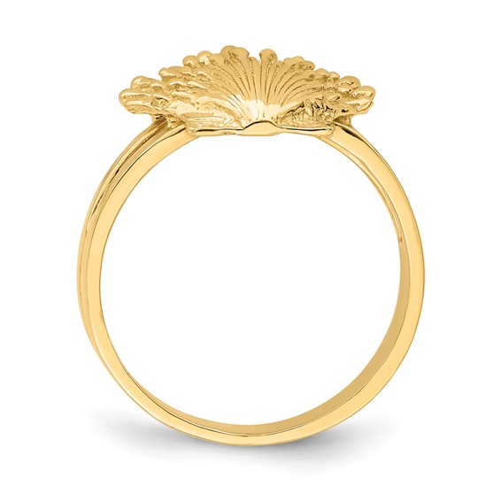14K Lions Paw Shell Ring