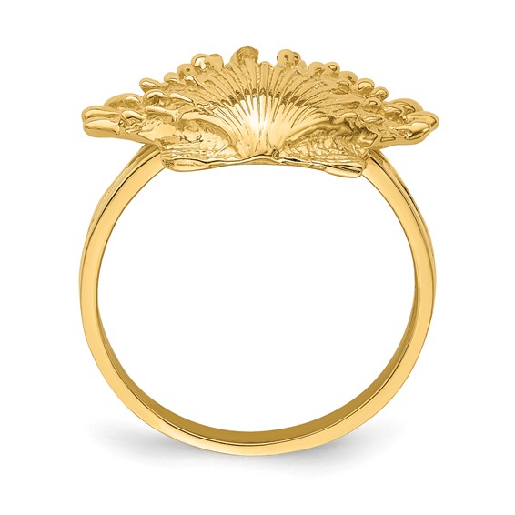 14K Lions Paw Shell Ring