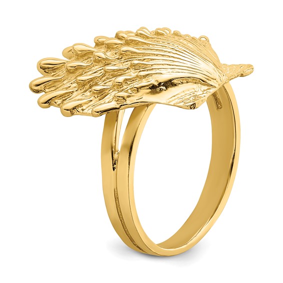 14K Lions Paw Shell Ring